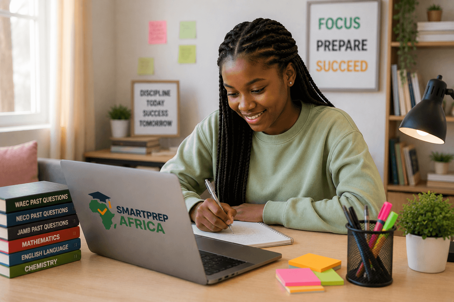 A student learning with SmartPrepAfrica